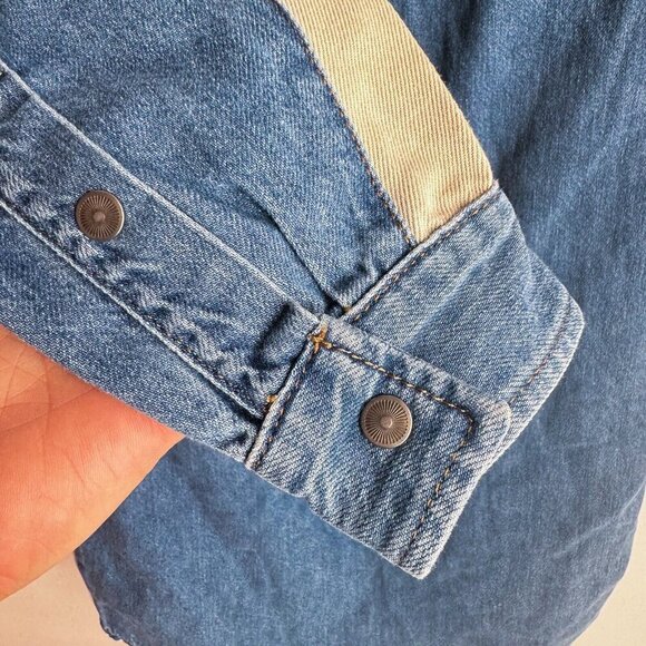 Diesel Industries Medium Wash Denim Snap Button Closure Dress M - Picture 7 of 7